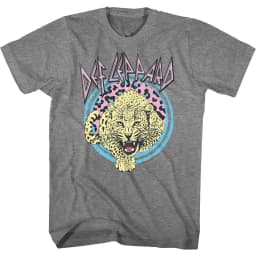 New 1980s Def Leppard Men's T-shirt with Leopard Pattern Directly Sprayed
