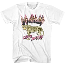 New 1980s Def Leppard Men's T-shirt with Leopard Pattern Directly Sprayed