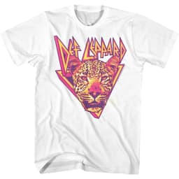 New 1980s Def Leppard Men's T-shirt with Leopard Pattern Directly Sprayed