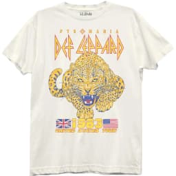 New 1980s Def Leppard Men's T-shirt with Leopard Pattern Directly Sprayed
