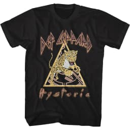 New 1980s Def Leppard Men's T-shirt with Leopard Pattern Directly Sprayed