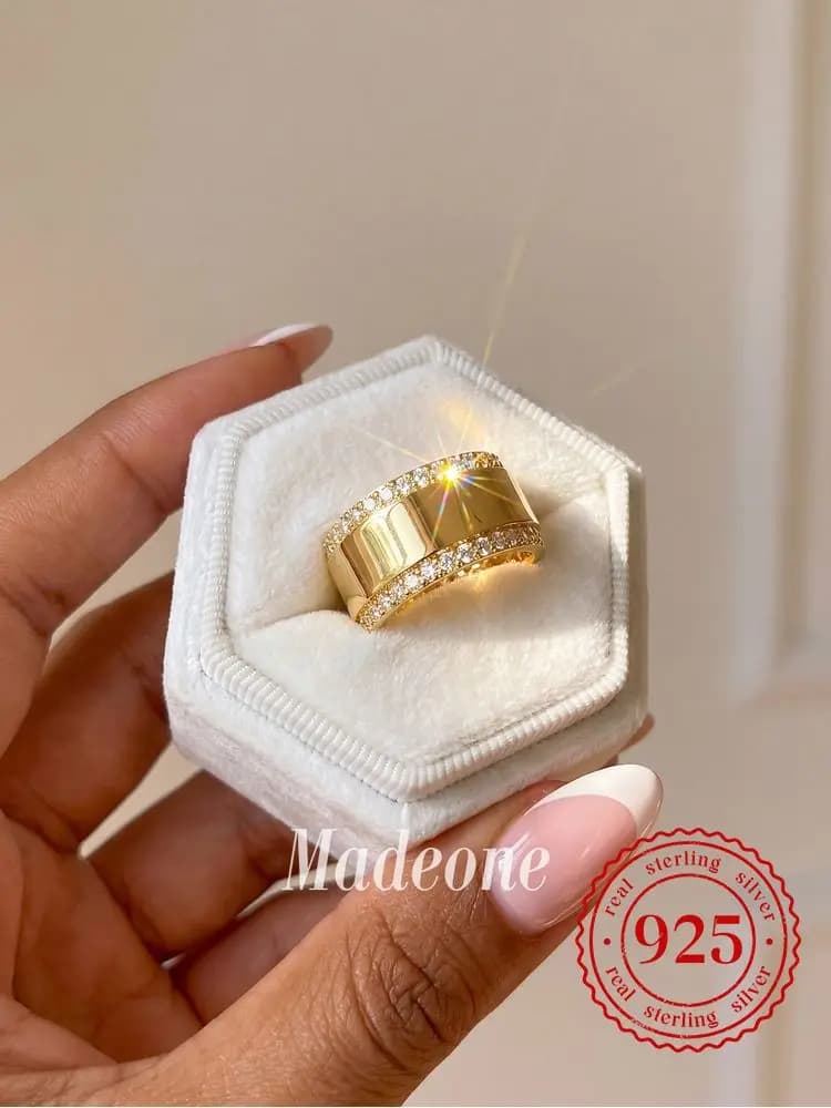 925 Sterling Silver Gorgeous Classic Round Zircon Ring For Women Wedding Prom Party Luxury Fashion High Quality Fine Jewelry