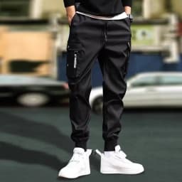 2026 New Trendy Solid Color Pants, Multi Flap Pocket Men's Cargo Pants, Loose Casual Outdoor Pants, Men's Work Pants Oversized