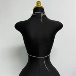 Chic Metal Chain Design Women Camisole Sexy Hollow Out V Neck Backless Halter Neck See Through Tank Top Rave Festival Crop Top