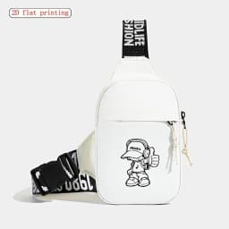 Men's Fashion Chest Bag Solid Color Music Boy 2D Print Suitable for Daily Commuting Outdoor Travel Mobile Bag Waist Bag