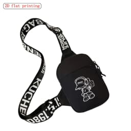Men's Fashion Chest Bag Solid Color Music Boy 2D Print Suitable for Daily Commuting Outdoor Travel Mobile Bag Waist Bag