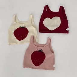 New Hot-Selling Summer Girls' Knit Color-Blocked Pattern Strap Vest for Outdoor Wear in Europe and America