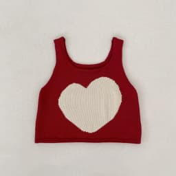 New Hot-Selling Summer Girls' Knit Color-Blocked Pattern Strap Vest for Outdoor Wear in Europe and America