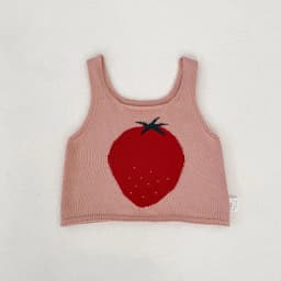 New Hot-Selling Summer Girls' Knit Color-Blocked Pattern Strap Vest for Outdoor Wear in Europe and America