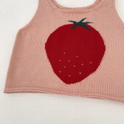 New Hot-Selling Summer Girls' Knit Color-Blocked Pattern Strap Vest for Outdoor Wear in Europe and America
