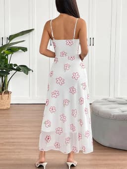 Women Sling Maxi Dresses Summer New Streetwear Fashion Lace-up Split Pink Sexy Print Dress Lady Backless Knitted Dress Clothing