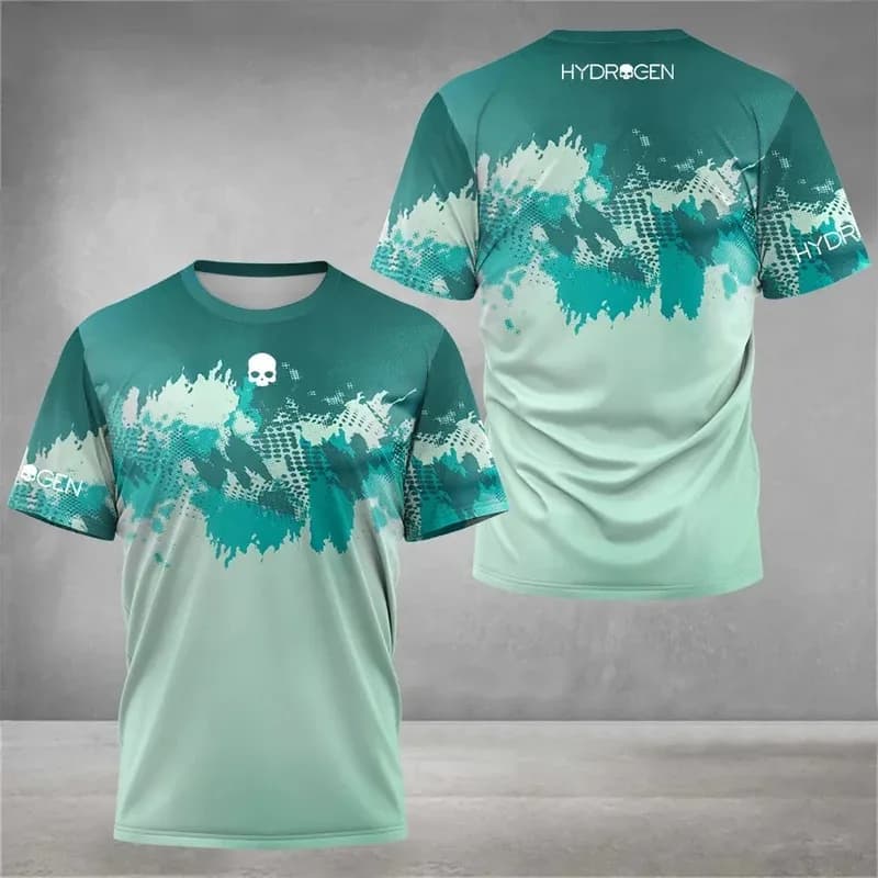 Skull Gradient Splash T-Shirt Men Women Sport Graphic Tee 3D Printing Summer Casual Fashion Streetwear Baseball Cap