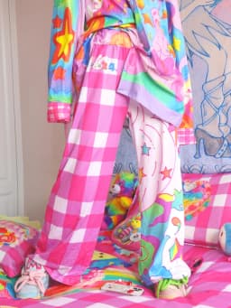 Summer New Rainbow Dopamine Pants Adults Kids Cute Y2k Harajuku Style Bottoms Fashionable Plus-size Breathable Extra Loose Pants