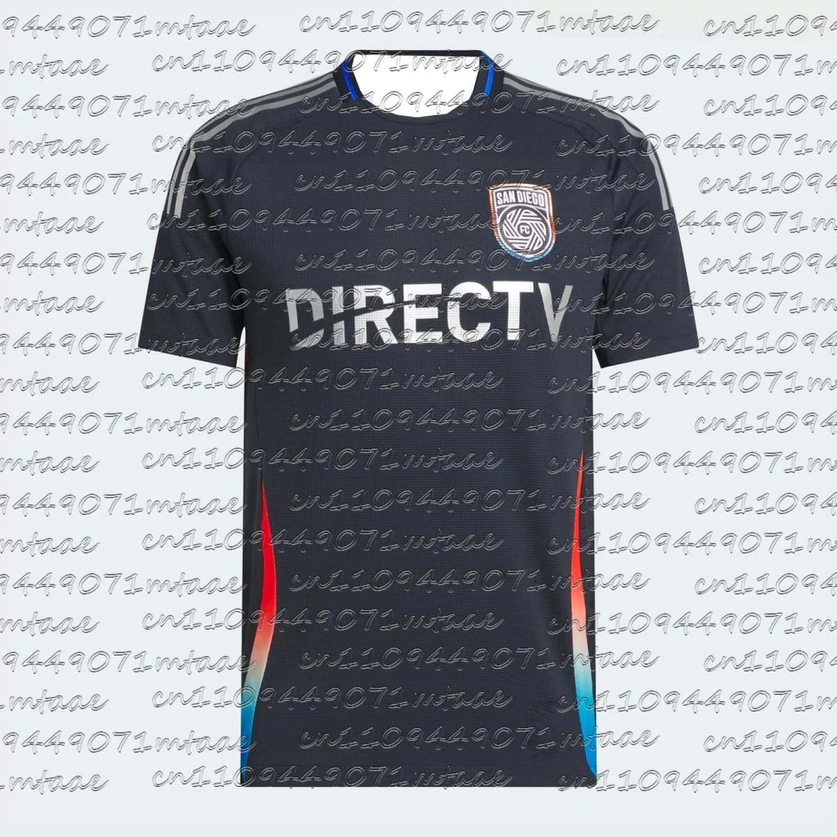 San Diego FC 2025/26 Inaugural Away Jersey Men's Soccer Shirt MLS Football Jersey Fan Version Dark Navy Red Blue Gradient Kit
