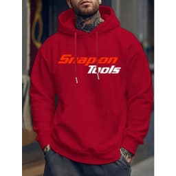 2026 Men's Casual Hoodie with Eye-catching Pattern "SNAP ON TOOLS" Regular Style Hoodie