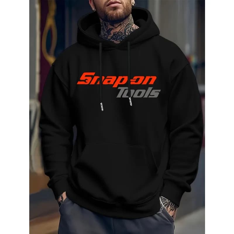 2026 Men's Casual Hoodie with Eye-catching Pattern "SNAP ON TOOLS" Regular Style Hoodie