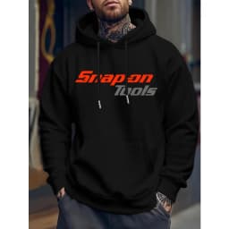 2026 Men's Casual Hoodie with Eye-catching Pattern "SNAP ON TOOLS" Regular Style Hoodie