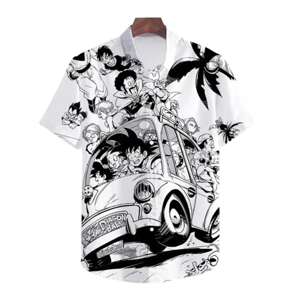 Summer Vegeta Theme Hawaiian Shirt Men Dragon Ball Shirt Men Clothes Fashion Tops