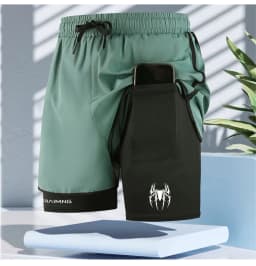 Men Running Shorts Gym Sports 2 in 1 Camo Quick Dry Workout Training Gym Fitness Jogging Short Sweatpants Summer Men Sportswear