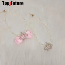 Subculture Spice Y2K Harajuku Gothic Mars Gal Women Gorgeous Crown Pearl Party Lolita Cosplay Punk Necklace Girl Collar