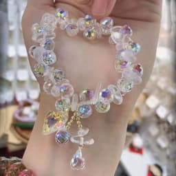 Designer Summer Fresh Crystal Bracelet for Women, Korean Fashion Light Luxury Bracelet, Gift for Best Friends, Wrist Accessory