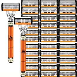 6-Layers Safety Razor Set High Quality Men Razor Sharp Stainless Steel Shaving Changeable Shaver Head Blade