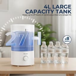 Air Humidifier with Low Water Protection, 4L Large Capacity Ultrasonic Humidifier