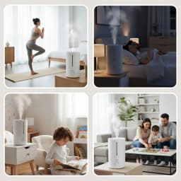 Air Humidifier with Low Water Protection, 4L Large Capacity Ultrasonic Humidifier