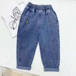 Spring Summer Kids Jeans Baby Boys Girls Jeans Casual Solid Denim Boys Harem Pants 1-7 Year Toddler Kids Casual Denim Trouser