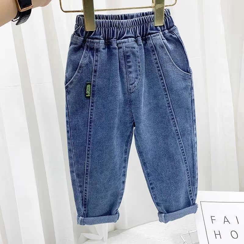 Spring Summer Kids Jeans Baby Boys Girls Jeans Casual Solid Denim Boys Harem Pants 1-7 Year Toddler Kids Casual Denim Trouser