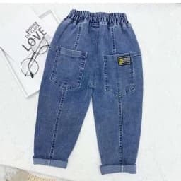 Spring Summer Kids Jeans Baby Boys Girls Jeans Casual Solid Denim Boys Harem Pants 1-7 Year Toddler Kids Casual Denim Trouser