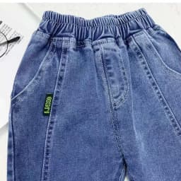 Spring Summer Kids Jeans Baby Boys Girls Jeans Casual Solid Denim Boys Harem Pants 1-7 Year Toddler Kids Casual Denim Trouser