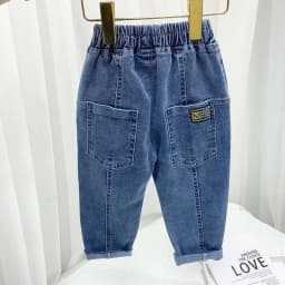Spring Summer Kids Jeans Baby Boys Girls Jeans Casual Solid Denim Boys Harem Pants 1-7 Year Toddler Kids Casual Denim Trouser