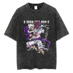 2026 Anime ONE PIECE Anime Nika Luffy Printed T-shirt Men's and Women's Washed T-shirt High Quality Vintage Cotton T-shirt Tops