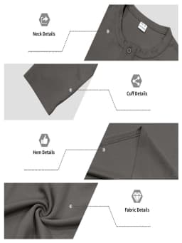 Men's T Shirt Spring Button Long Sleeve Henley Neck T-Shirt Solid Color Casual Breathable Versatile Tops Fashion Slim T-Shirts