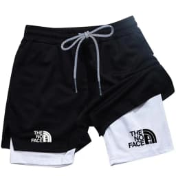 Men's 2 in 1 Printed Sports Shorts with Pocket for Mobile Phone, Quick Drying Shorts for Summer Gym Exercise, Running Shorts