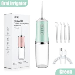 2026 New Model Oral Irrigator Portable Dental Water Flosser USB Rechargeable Water Jet Floss Tooth Pick 4 Jet Tip 220ml 3 Modes