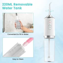2026 New Model Oral Irrigator Portable Dental Water Flosser USB Rechargeable Water Jet Floss Tooth Pick 4 Jet Tip 220ml 3 Modes