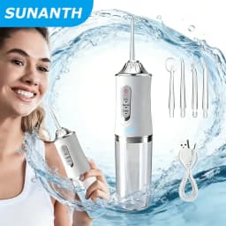 2026 New Model Oral Irrigator Portable Dental Water Flosser USB Rechargeable Water Jet Floss Tooth Pick 4 Jet Tip 220ml 3 Modes