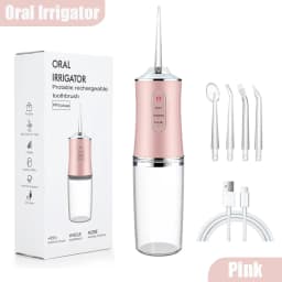2026 New Model Oral Irrigator Portable Dental Water Flosser USB Rechargeable Water Jet Floss Tooth Pick 4 Jet Tip 220ml 3 Modes
