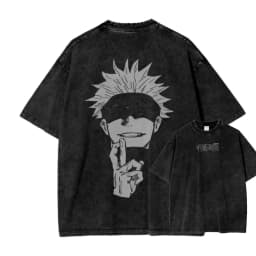 Gojo Satoru Printed Tee Anime Jujutsu Kaisen Clothing Men Women Vintage Washed T-shirts Tshirt Harajuku T Shirt 2026 New Summer