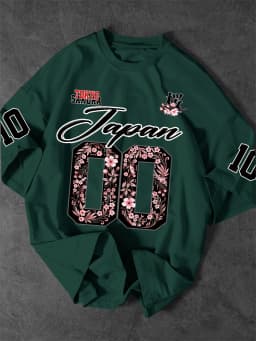 Men's Japanese Sakura 00 Print T-Shirt Tokyo Cherry Blossom Streetwear Short Sleeve Tee
