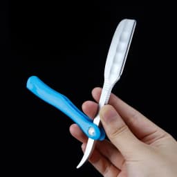 Japanese Manual Folding Hair Razor Holder Stainless Steel Shaving Eyebrow Knife for Feather Blade Hairdressing Tool
