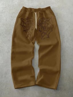 2026 New Trend Men's Loose Pants Pink Heart Spider Web Breathable Quick Drying Hip Hop Street Fashion Trousers for Daily Wear