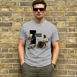 Angine De Poitrine T-Shirt for Men Rock Funny 100% Cotton Tee Shirt Round Neck Short Sleeve T Shirt Original Clothing