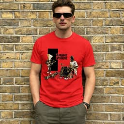 Angine De Poitrine T-Shirt for Men Rock Funny 100% Cotton Tee Shirt Round Neck Short Sleeve T Shirt Original Clothing