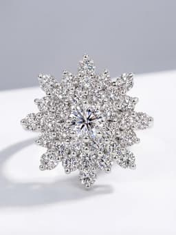 925 Sterling Silver Gorgeous Brilliant Sunflower Zircon Ring For Women Engagement Wedding Luxury High Quality Fine Jewelry
