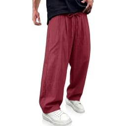 Korea Long Linen Harem Pants Solid Baggy Pants Outdoor Loose Cotton Sweatpants Casual Trousers Breathable Men's Work Pants