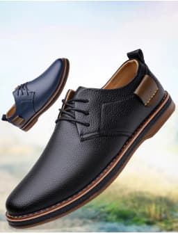 Men's Solid-Color Striped Business Formal Shoe Fashionable And Comfortable Oxford Shoe New Autumn Winter Casual Dress Party Shoe
