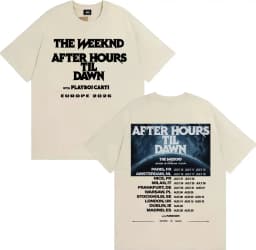 The Weeknd After Hours Til Dawn Europe 2026 Stadium Tour T-shirts Men Women Fashion Hip Hop Oversized Cotton T Shirts Streetwear